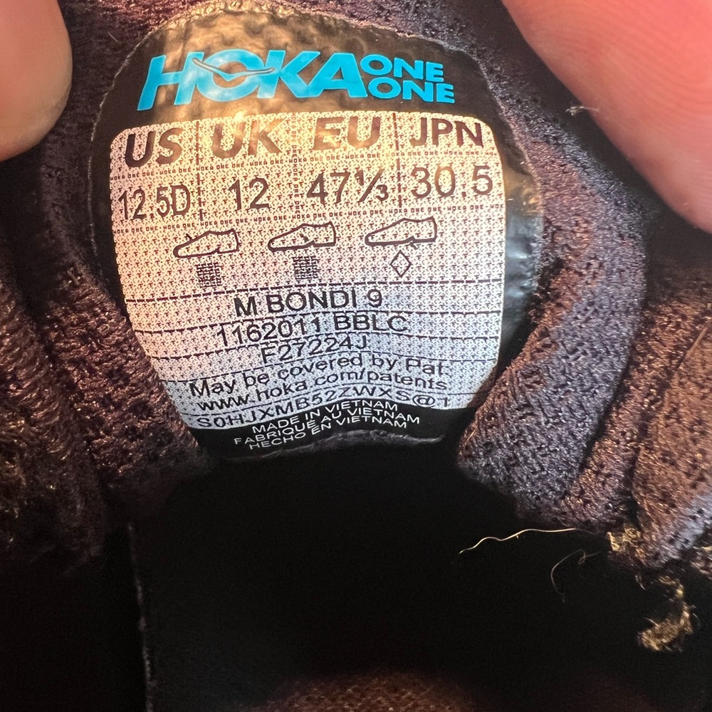 Hoka Men's All-Black Cushioned Athletic Shoe - Picture 7 of 7